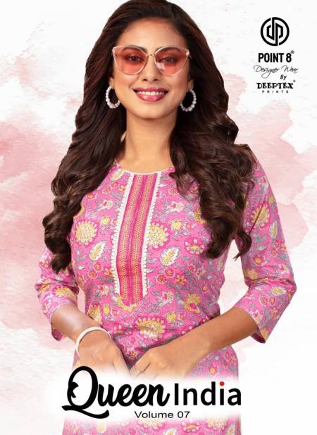 Queen India Vol 7 By Deeptex Summer Special Cotton Kurti With Bottom Wholesale Online
 Catalog